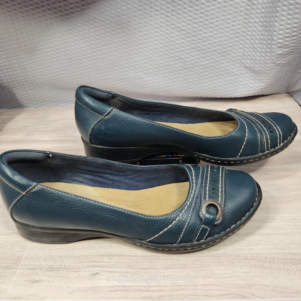 Clarks Bendables‎ Women's Blue Flats Slip Ons Size 9 Medium - Picture 2 of 7